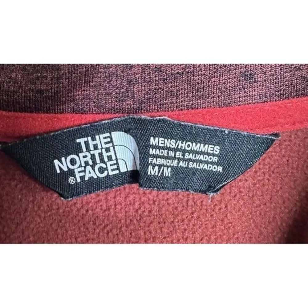 North‎ Face 1/4 Zip Pullover Long Sleeve Red Black Men's Medium Zipper Pocket